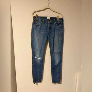 Hudson Medium Wash Skinny Jeans Distressed 27